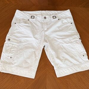 Women’s White Cargo Shorts